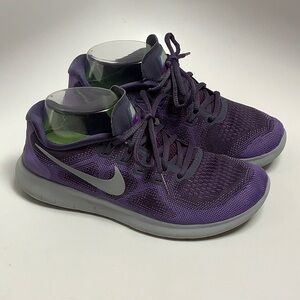Nike Free RN Running Sneakers Size 7 Dark Raisin Pure Platinum Purple Earth